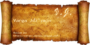 Varga Jázmin névjegykártya